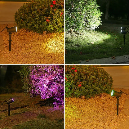 9 Led Solar Spot Lights Outdoor Rgb Solar Landscape Lights Ip65 Waterproof Brightness Adjustable For Garden Yard Palm Trees - GlowMart
