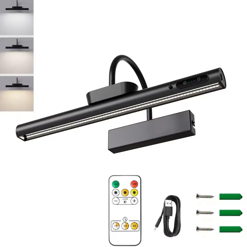 4000mAh Painting Picture Light Portrait With Remote Living Room Wireless Wall Lamp Art Display Rechargeable Battery Operated