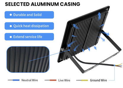 High Brightness LED Floodlight 10W 20W 30W 50W 100W 150W 200W 300W AC220V Cold White Flood Light For Garden Street Outdoor Light - GlowMart