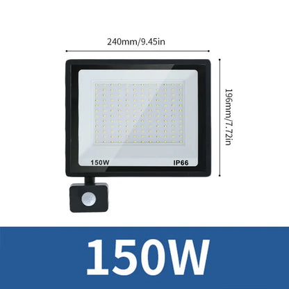 LED Flood Light PIR Motion Sensor 10W 20W 30W 50W 100W 150W 200W 300W AC220V IP66 Waterproof Spotlight Street Floodlight Outdoor - GlowMart