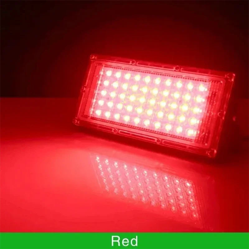 50W LED Flood Light IP65 Waterproof Reflector Led Spotlight AC 220V Outdoor Floodlight Red Green Blue Garden Lighting - GlowMart