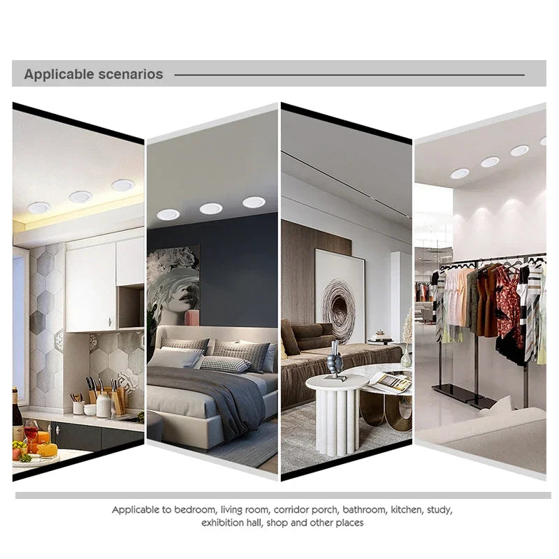 LED Downlight 5W 9W 12W 15W Recessed Ceiling Lamp AC110V 220V DC12V 24V Led Panel Down Lights Spotlight for Living Room Lighting - GlowMart
