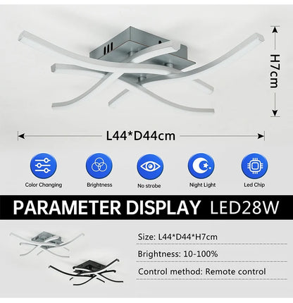 Ceiling Lamp Modern Living Room Lamp For Dining Room Bedroom Balcony LED Ceiling Light 28W Curved Design Panel lights For Home