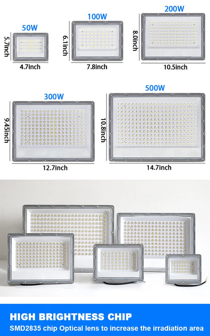 50W 100W 200W 300W 500W Led Floodlight Outdoor IP66 Waterproof 220V Reflector LED Garden Lighting Street Lamp Wall Flood Lights - GlowMart