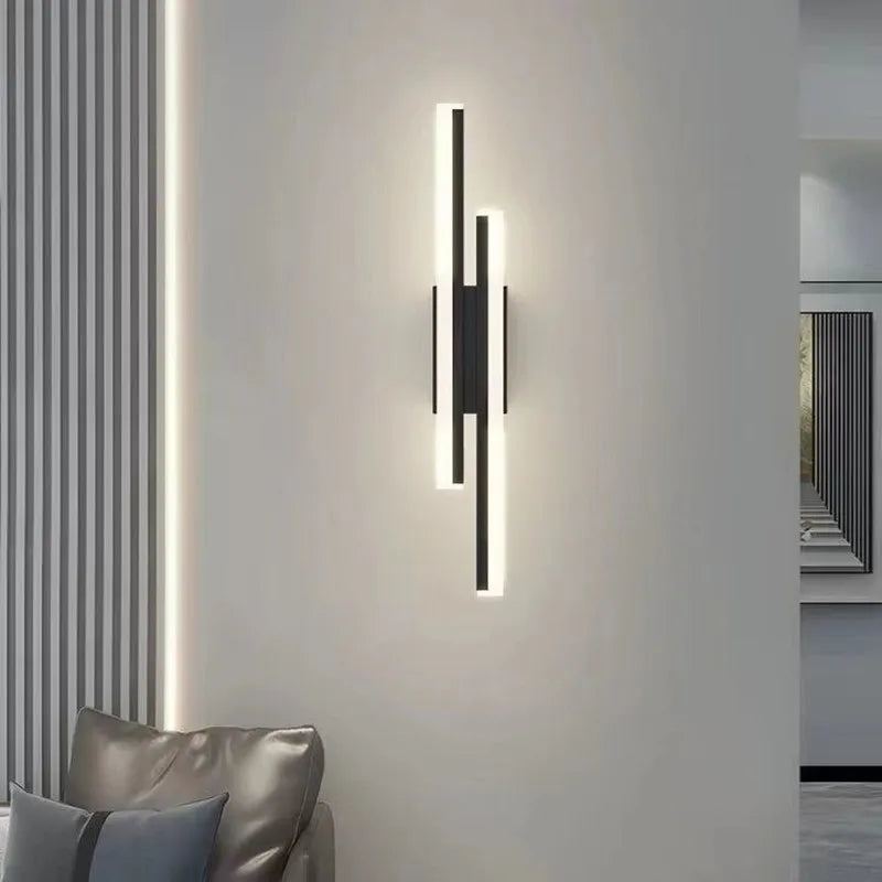 LED Bedroom Wall Lamp Wall Sconces Copper Line Pipe Acrylic Lampshade Indoor Lighting for Living Room Corridor Light Fixture - GlowMart