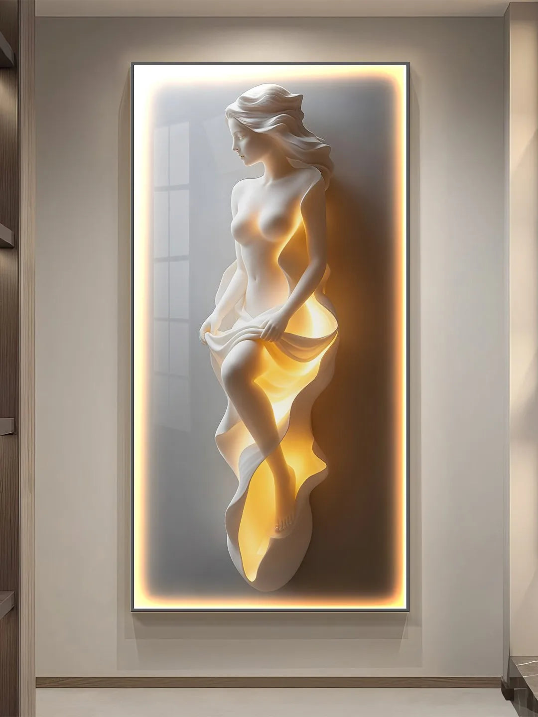 Modern Light Luxury Entrance Decoration Painting Simple Abstract Corridor Hanging Painting High-end Relief Wall Lamp Painting - GlowMart