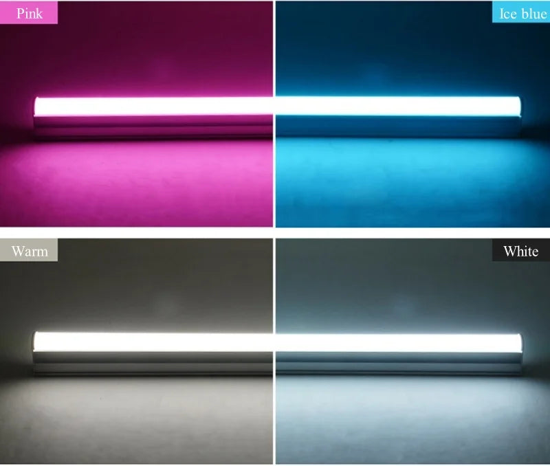 LED Tube T5 T8 Lamp 220V 230V 240V With switch Tube 28cm 57cm 5W 10W LED Wall Lamp Warm Cold White Red blue pink green - GlowMart