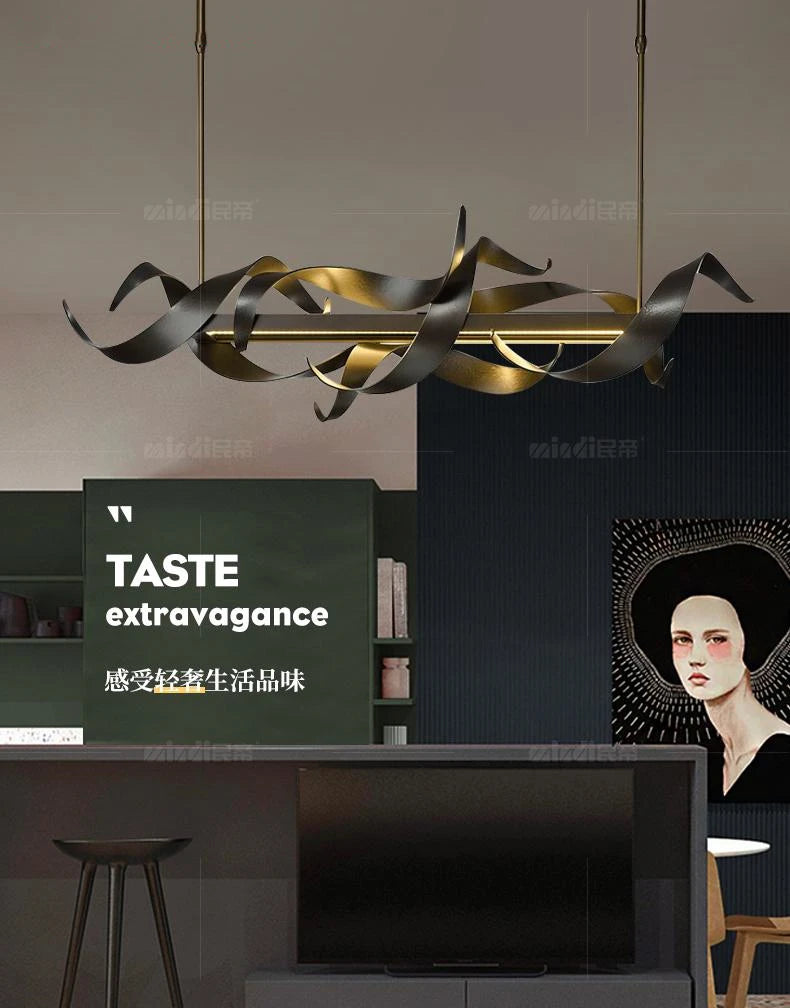 Nordic luxury restaurant chandelier decoration front attic LED chandelier retro light luxury bar chandelier lighting - GlowMart
