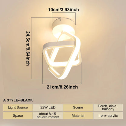 LED Ceiling Light Modern Aisle Ceiling Lamp Indoor Hallway Lighting Small Surface Mounted Fixtures Bedroom Balcony Office Lights