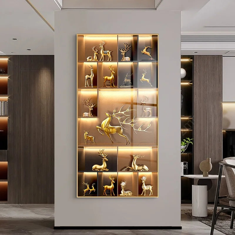 Modern Light Luxury Entrance LED Decorative Painting Home Decoration Living Room Bedroom Sofa Background Corridor Mural Light - GlowMart