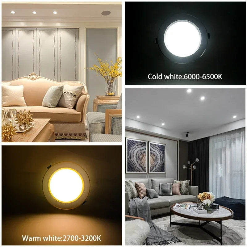 Led Downlights 5W 9W 12W Led Ceiling Light 15W 18W Recessed Down Light Round Led Panel Light 220V LED Spot Light Indoor Lighting - GlowMart