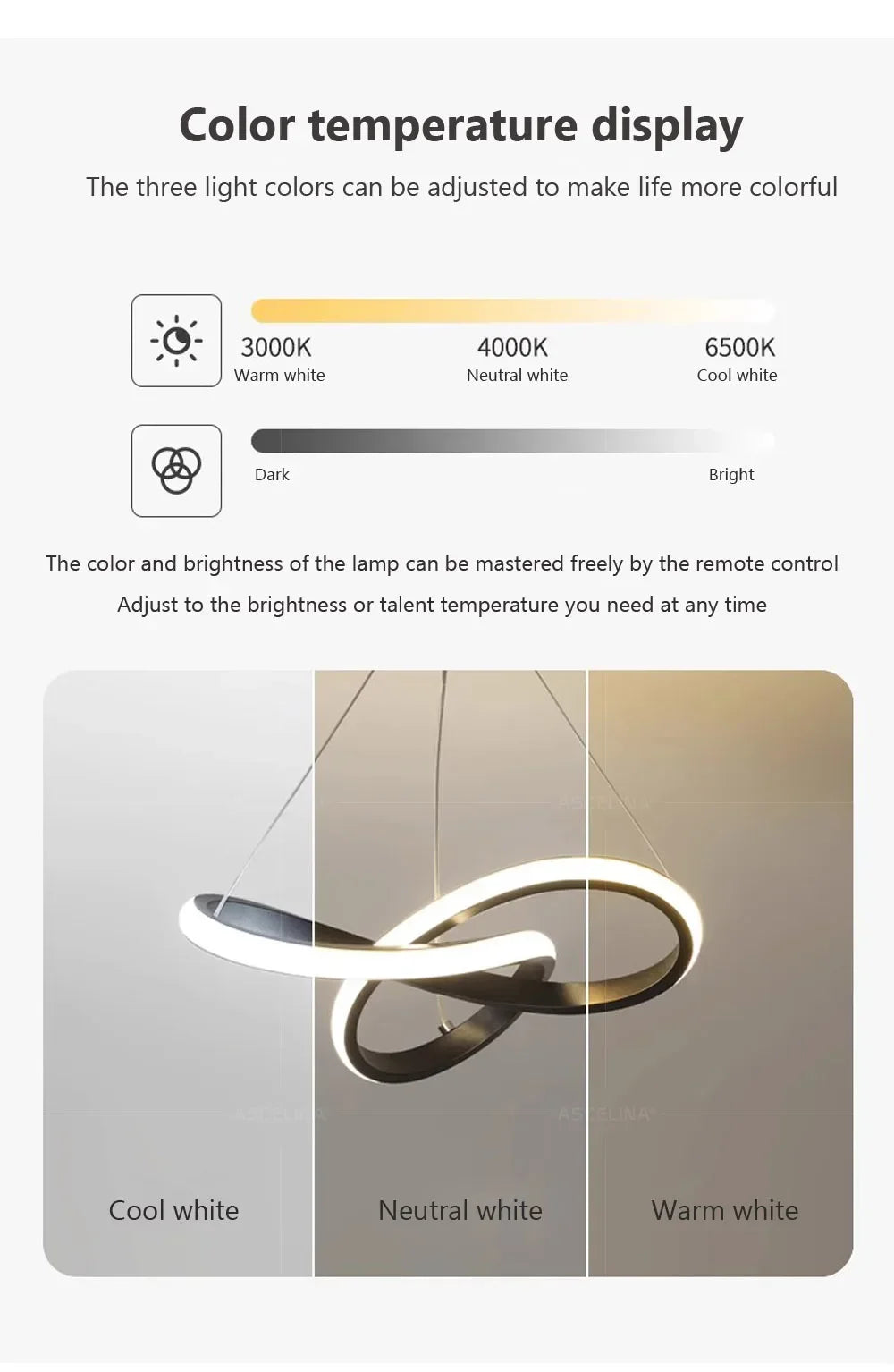 DARHYN Modern LED Pendant Light Creative Hanging Light Irregular Streamlined Design Suitable For Indoor Lighting In Restaurants - GlowMart