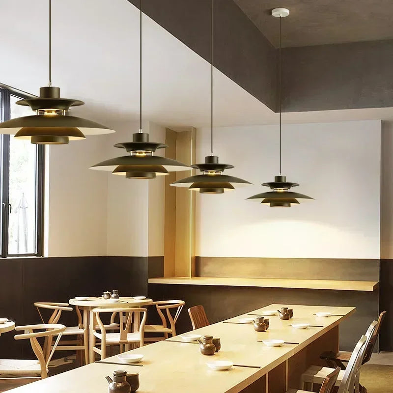 Danish Design LED Art Pendant Light Multicolor Umbrella Hanging Chandelier Living Dining Room Restaurant Lustre Pendant Lamp - GlowMart