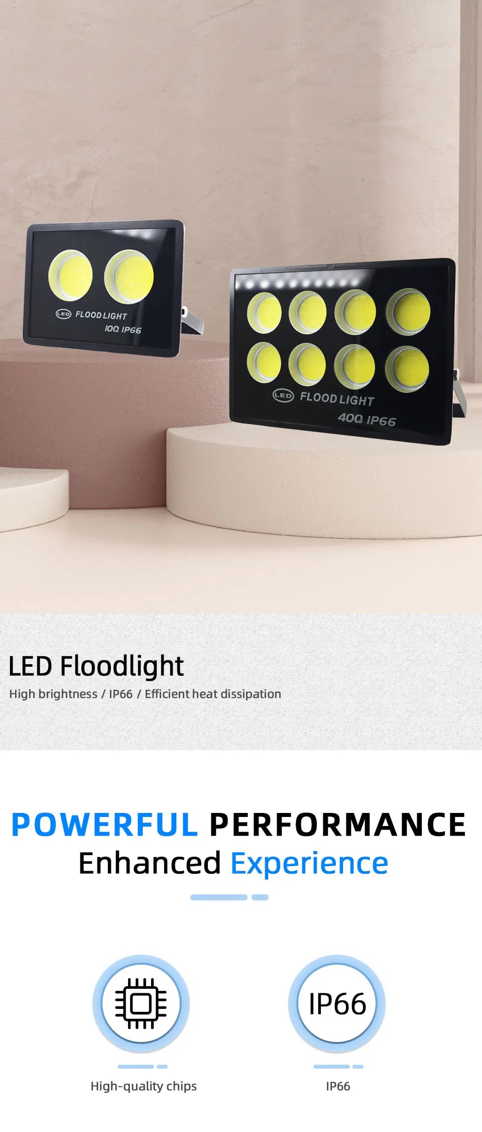 2025 NEW Led Flood Light 500W 400W 300W 200W 100W AC 220V Outdoor Wall Floodlight Spotlight IP66 Waterproof LED Street Lamp