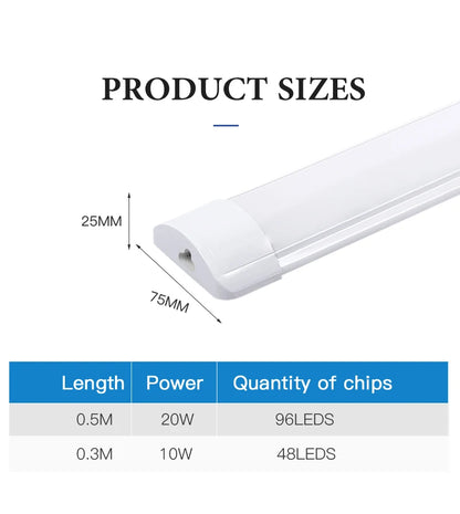 LED Light Tube Direct Plug-in Light Tube 110V 220V LED Lamp Tube Desk Work Study Shop Garage Warehouse Kitchen Cabinet Lighting - GlowMart