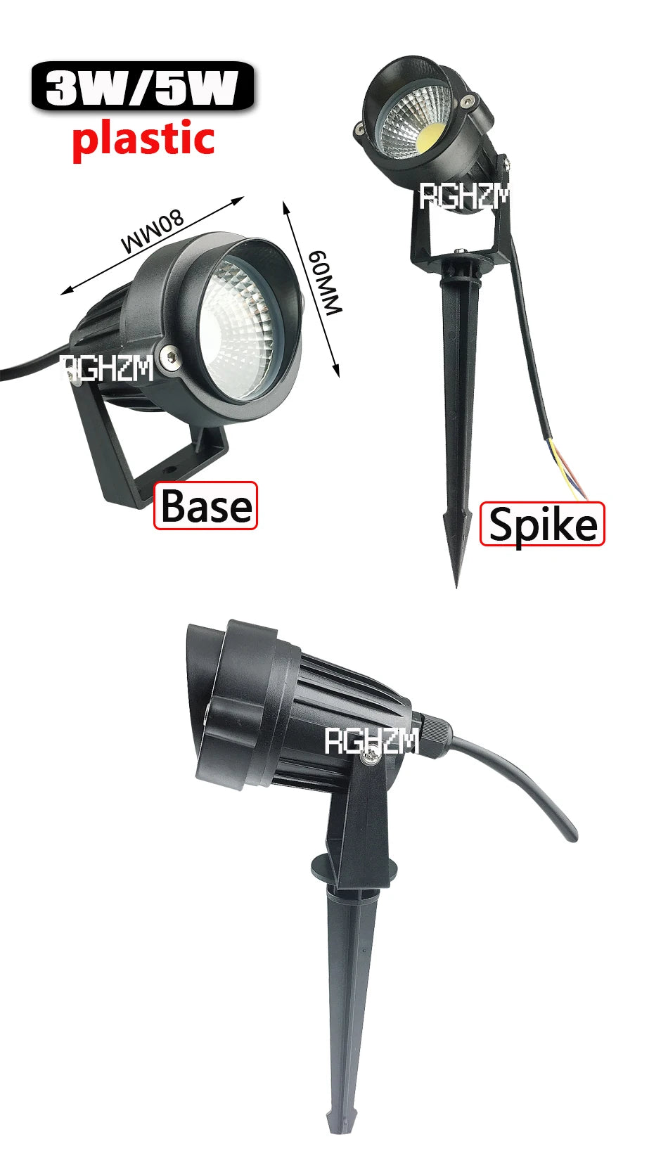 4pcs LED COB Garden Lights 3W 5W 7W 10W Outdoor Spike Lawn Lamp Street Waterproof Landscape Lighting DC12V Spotlights AC110V220V - GlowMart