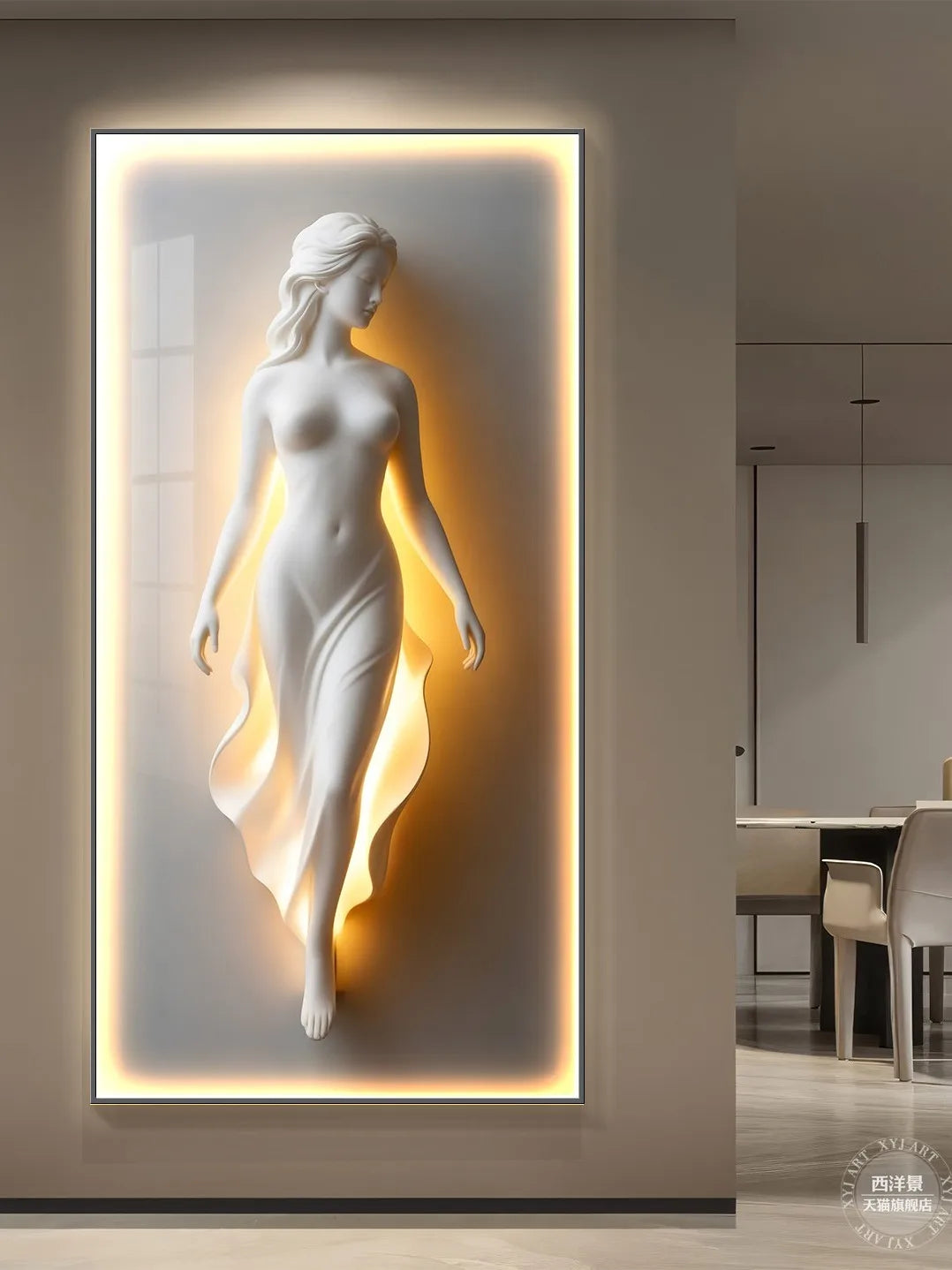 Modern Light Luxury Entrance Decoration Painting Simple Abstract Corridor Hanging Painting High-end Relief Wall Lamp Painting - GlowMart