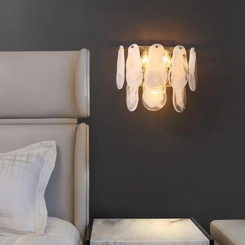 Luxurious Light Luxury Living Room Chandelier French Retro Bedroom Lighting Simple And Creative Cloud Glass Restaurant Lighting