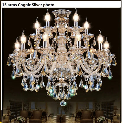 New Luxury Led Crystal Chandelier K9 Large 6/8/10/15/18/24 Arms Living Room Modern Lustres De Lamps for Bedroom Lighting
