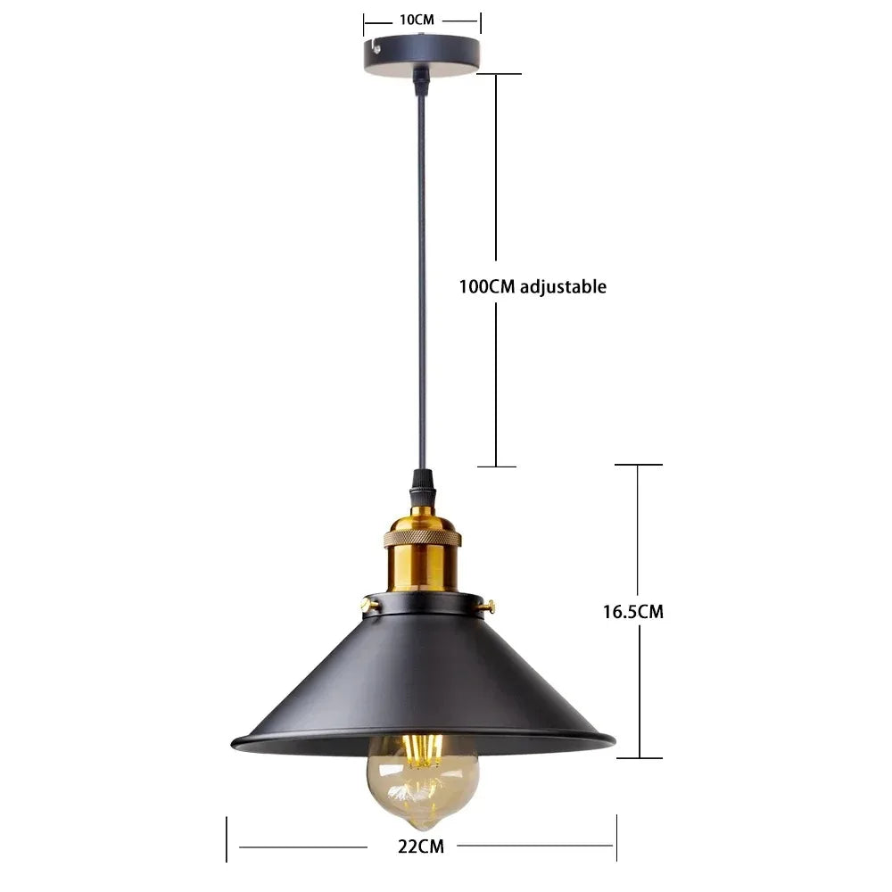 Vintage LED Iron Lampshade Retro Chandeliers Russia Pendant Lights for Loft Kitchen Dining Bedroom Home Lighting Hanging Lamp - GlowMart