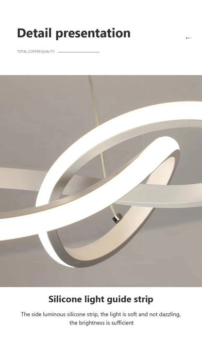 DARHYN Modern LED Pendant Light Creative Hanging Light Irregular Streamlined Design Suitable For Indoor Lighting In Restaurants - GlowMart