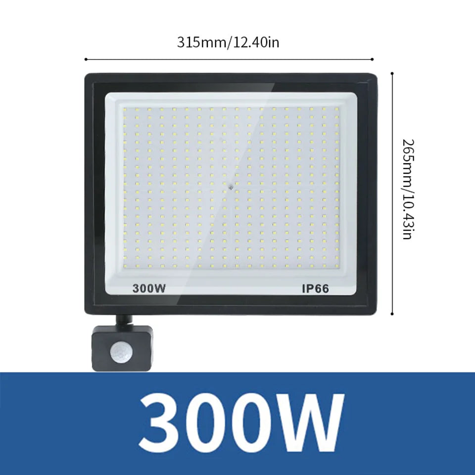 LED Flood Light PIR Motion Sensor 10W 20W 30W 50W 100W 150W 200W 300W AC220V IP66 Waterproof Spotlight Street Floodlight Outdoor - GlowMart