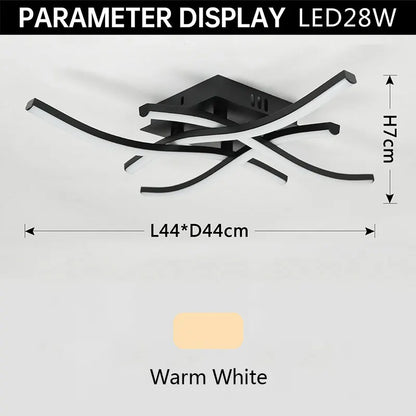 Ceiling Lamp Modern Living Room Lamp For Dining Room Bedroom Balcony LED Ceiling Light 28W Curved Design Panel lights For Home