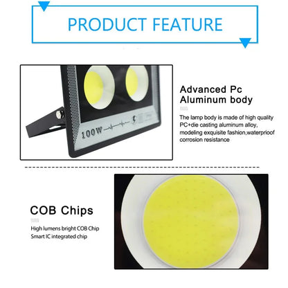 NEW 50/100W/200W/300W/400W/500W LED Floodlights Spotlight IP65 Waterproof Lamps Led Outdoor Flood Light Garden Street Lamps HOT - GlowMart
