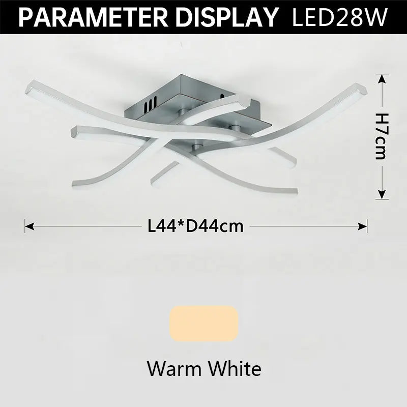 Ceiling Lamp Modern Living Room Lamp For Dining Room Bedroom Balcony LED Ceiling Light 28W Curved Design Panel lights For Home