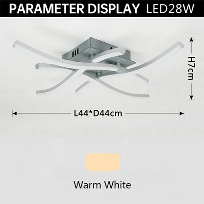 Ceiling Lamp Modern Living Room Lamp For Dining Room Bedroom Balcony LED Ceiling Light 28W Curved Design Panel lights For Home