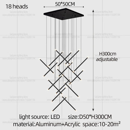 Nordic Pendant Light Modern Living Room Dining Table Lighting Lounge Hanging Restaurant Attic Chandelier Bedroom Ceiling Lamp - GlowMart