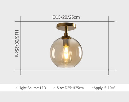 Modern LED Glass Ceiling light Minimalist Cloakroom Balcony Bedroom Dining Room Lighting Hallway Lamp Indoor lighting