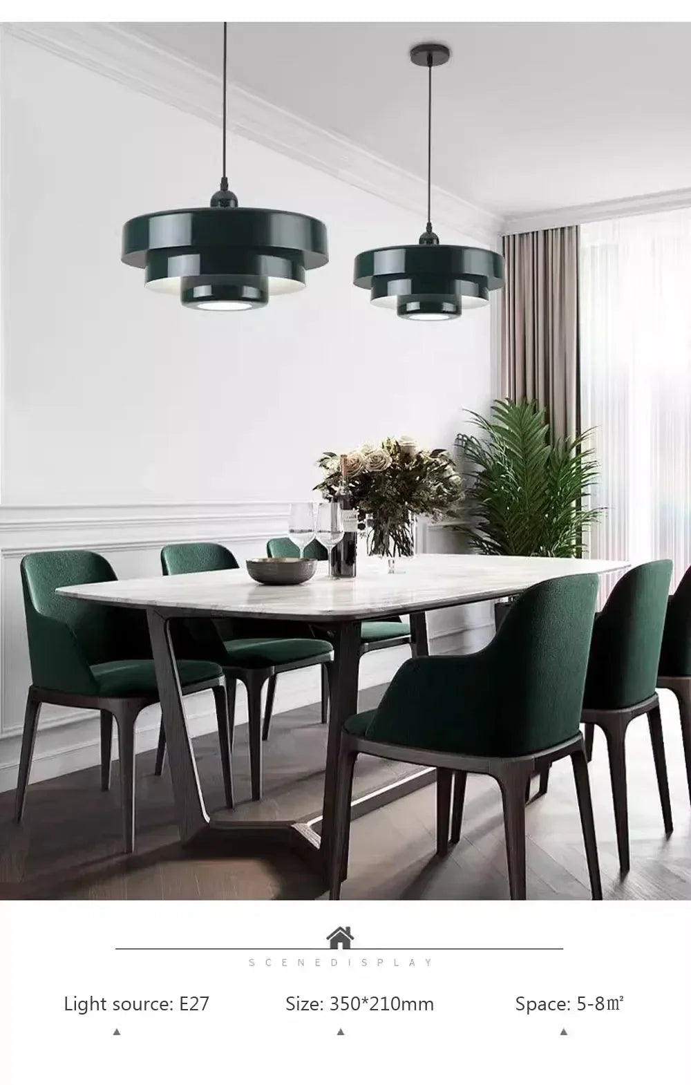 Nordic Pendant Light Medieval Aluminum Ceiling Chandelier for Living Room Bedroom Dining Room Bar Simple Indoor Home Decor Light - GlowMart