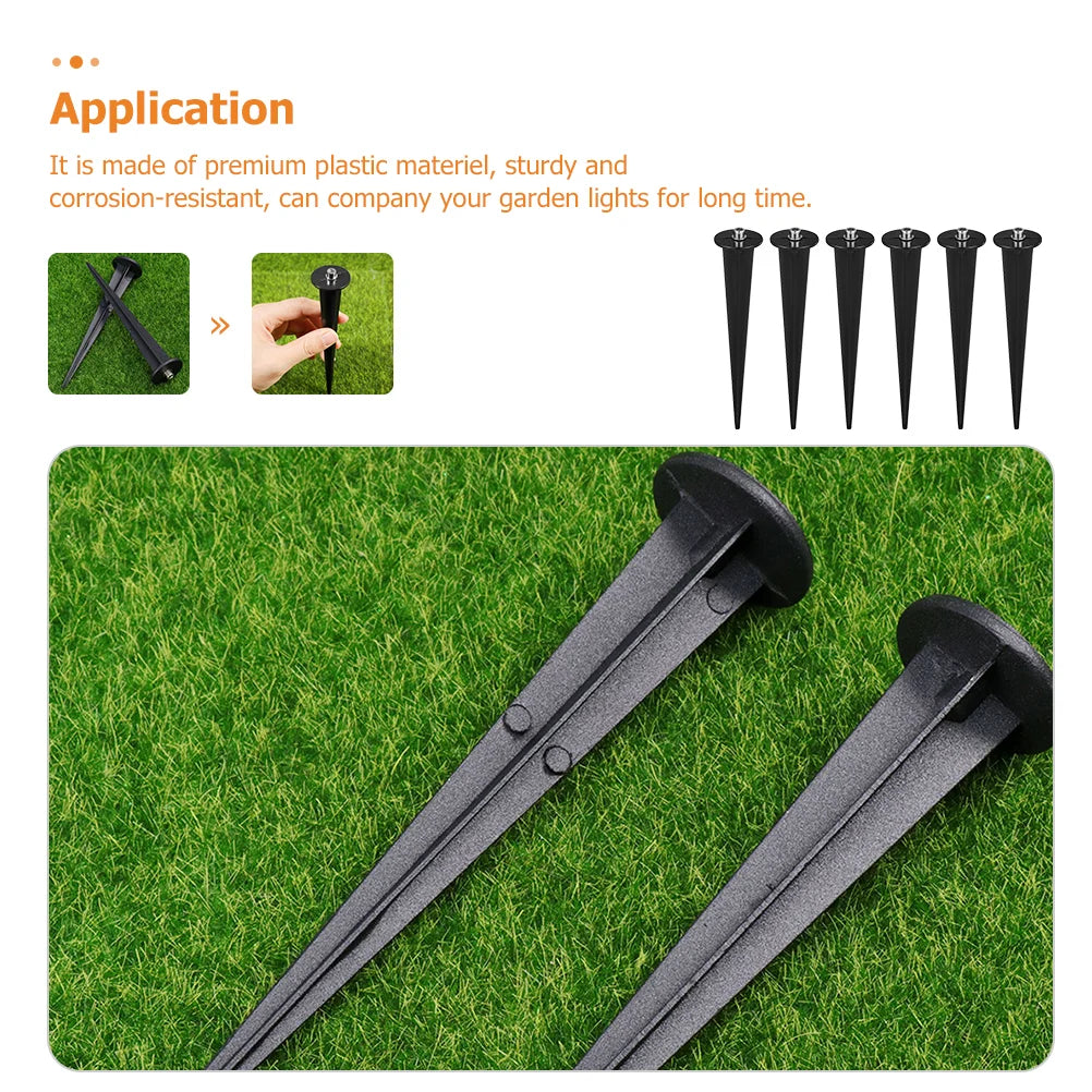 6Pcs Light Stake Stakes Lights Ground Spike Solar Garden Spikes Landscape Lamp Replacement Led Yard Flood Lamps Lighting Pathway - GlowMart