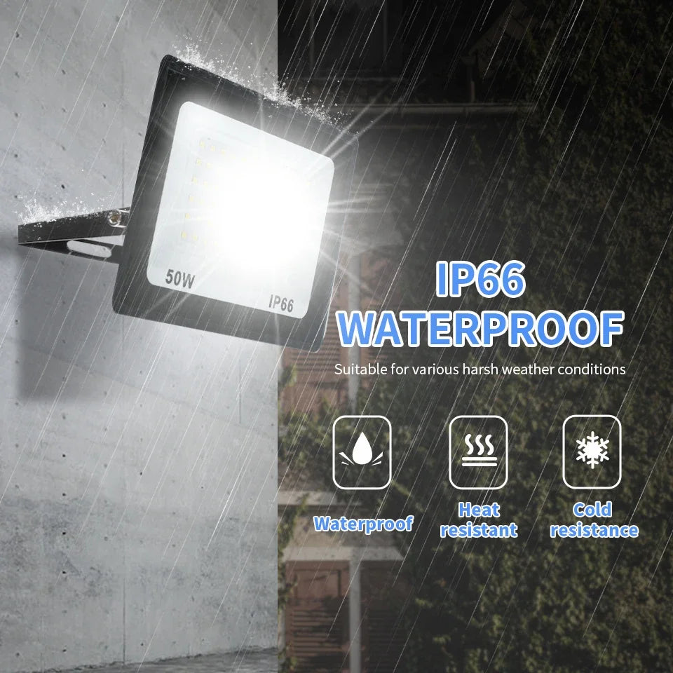 High Brightness LED Floodlight 10W 20W 30W 50W 100W 150W 200W 300W AC220V Cold White Flood Light For Garden Street Outdoor Light - GlowMart