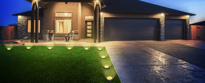 8LED Solar Garden Lights Outdoor Waterproof Sidewalk Disk Bright In-Ground Landscape Lighting for Lawn Patio Pathway Yard Steps