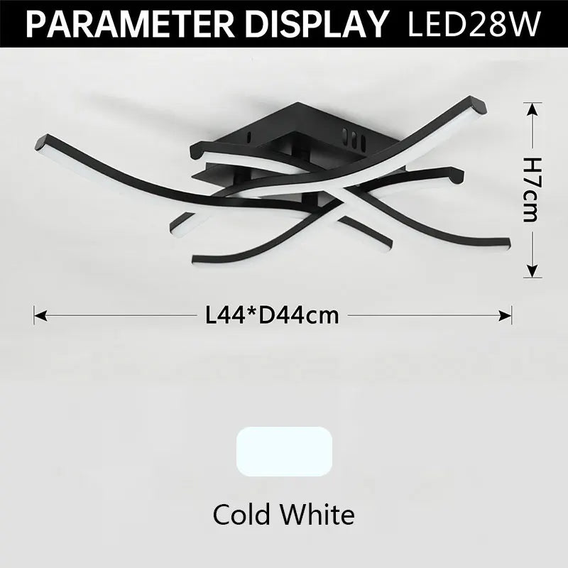 Ceiling Lamp Modern Living Room Lamp For Dining Room Bedroom Balcony LED Ceiling Light 28W Curved Design Panel lights For Home
