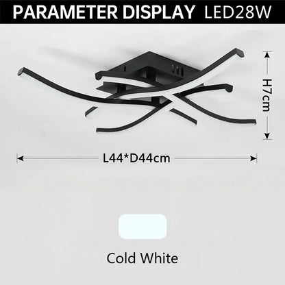 Ceiling Lamp Modern Living Room Lamp For Dining Room Bedroom Balcony LED Ceiling Light 28W Curved Design Panel lights For Home