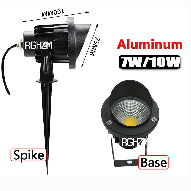 4pcs LED COB Garden Lights 3W 5W 7W 10W Outdoor Spike Lawn Lamp Street Waterproof Landscape Lighting DC12V Spotlights AC110V220V - GlowMart