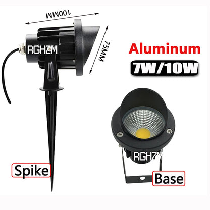 4pcs LED COB Garden Lights 3W 5W 7W 10W Outdoor Spike Lawn Lamp Street Waterproof Landscape Lighting DC12V Spotlights AC110V220V - GlowMart