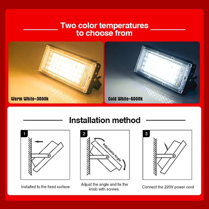 LED Flood Light 50W 100W Outdoor Lighting AC 110V 220V Floodlight IP65 Reflector Projecteur Led Exterieur Focus Spotlight - GlowMart