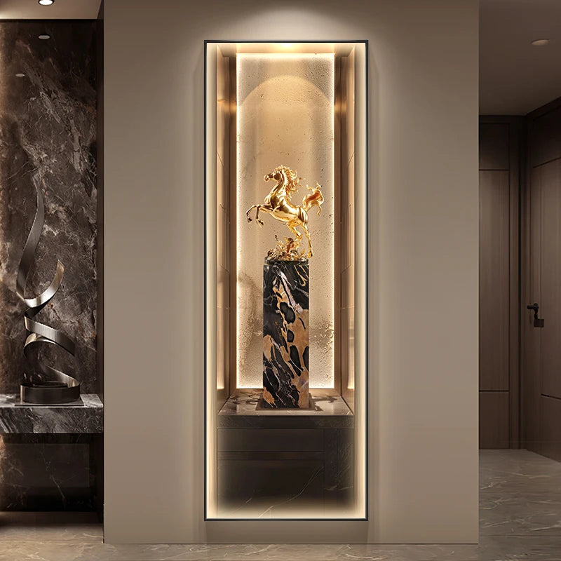 Modern Light Luxury Entrance Decoration Painting Wealth Wall Lamps Tree Corridor Hanging Painting High-end Wall Painting Light - GlowMart