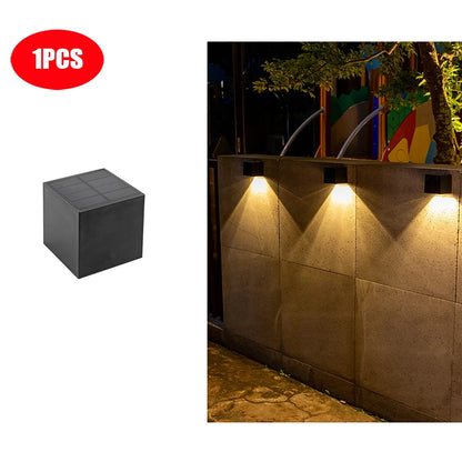 LED Solar Light Outdoor Garden Square Wall Lamp Outdoor Courtyard Garden Fence Lighting Wall Decoration Lamp - GlowMart