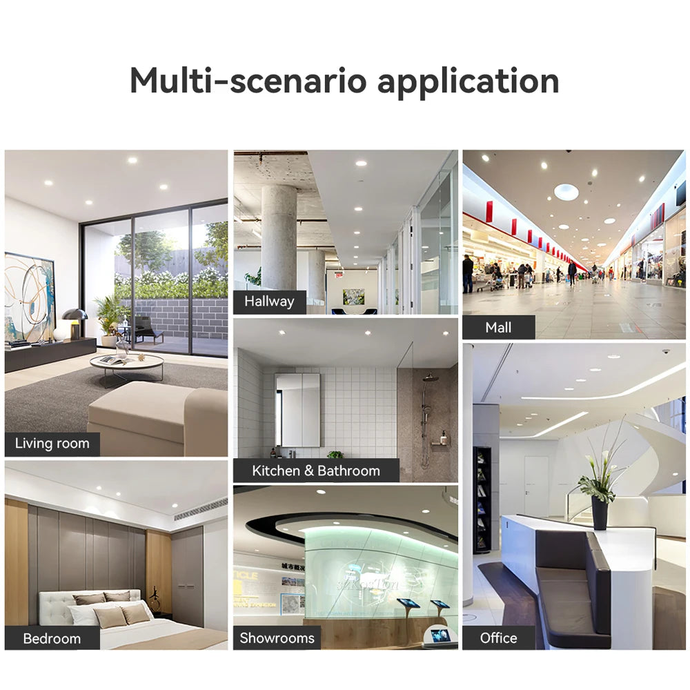 LED Downlight Recessed Ceiling Lamp 7W 9W 12W 20W AC220V Cold White LED Spotlight for Living Room Corridor Bathroom Kitchen - GlowMart