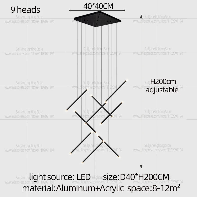 Nordic Pendant Light Modern Living Room Dining Table Lighting Lounge Hanging Restaurant Attic Chandelier Bedroom Ceiling Lamp - GlowMart