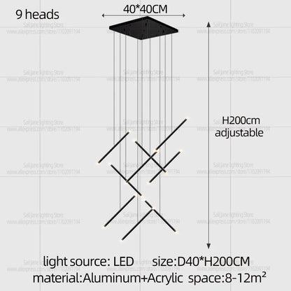 Nordic Pendant Light Modern Living Room Dining Table Lighting Lounge Hanging Restaurant Attic Chandelier Bedroom Ceiling Lamp - GlowMart