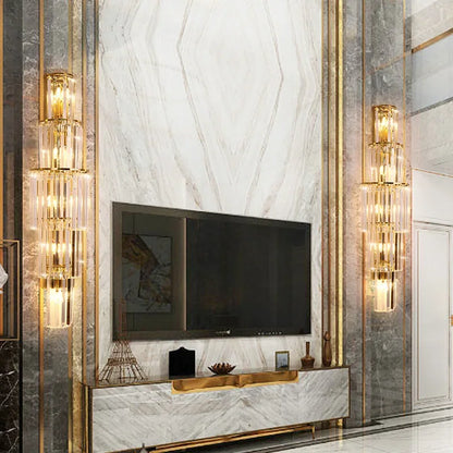 Luxury Hotel Lobby Large Big Crystal Wall Lamp for Club Hall Villa Living Room Office Banquet  Indoor Lighting Fixtures Decor - GlowMart