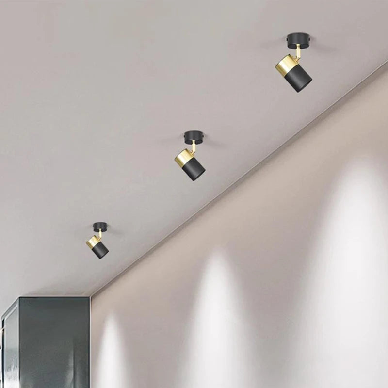Led track ceiling lamp freely collocation spotlight home background wall living room clothing store guide rail slide track ceil - GlowMart