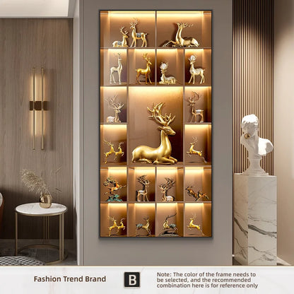 Modern Light Luxury Entrance LED Decorative Painting Home Decoration Living Room Bedroom Sofa Background Corridor Mural Light - GlowMart