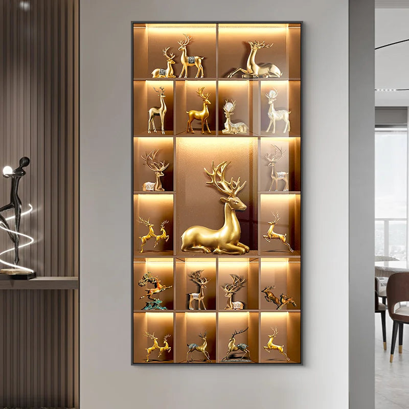 Modern Light Luxury Entrance LED Decorative Painting Home Decoration Living Room Bedroom Sofa Background Corridor Mural Light - GlowMart